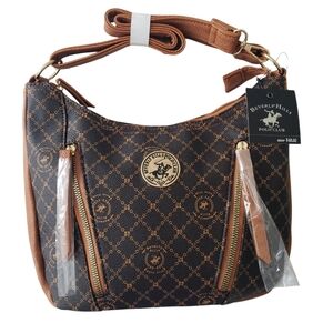 Beverly Hills Polo Club Brown and Tan Crossbody Bag